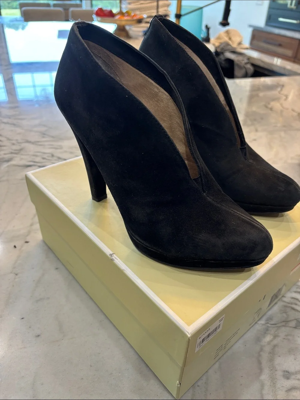 Michael Kors Black Suede Pointed V-Cut Booties